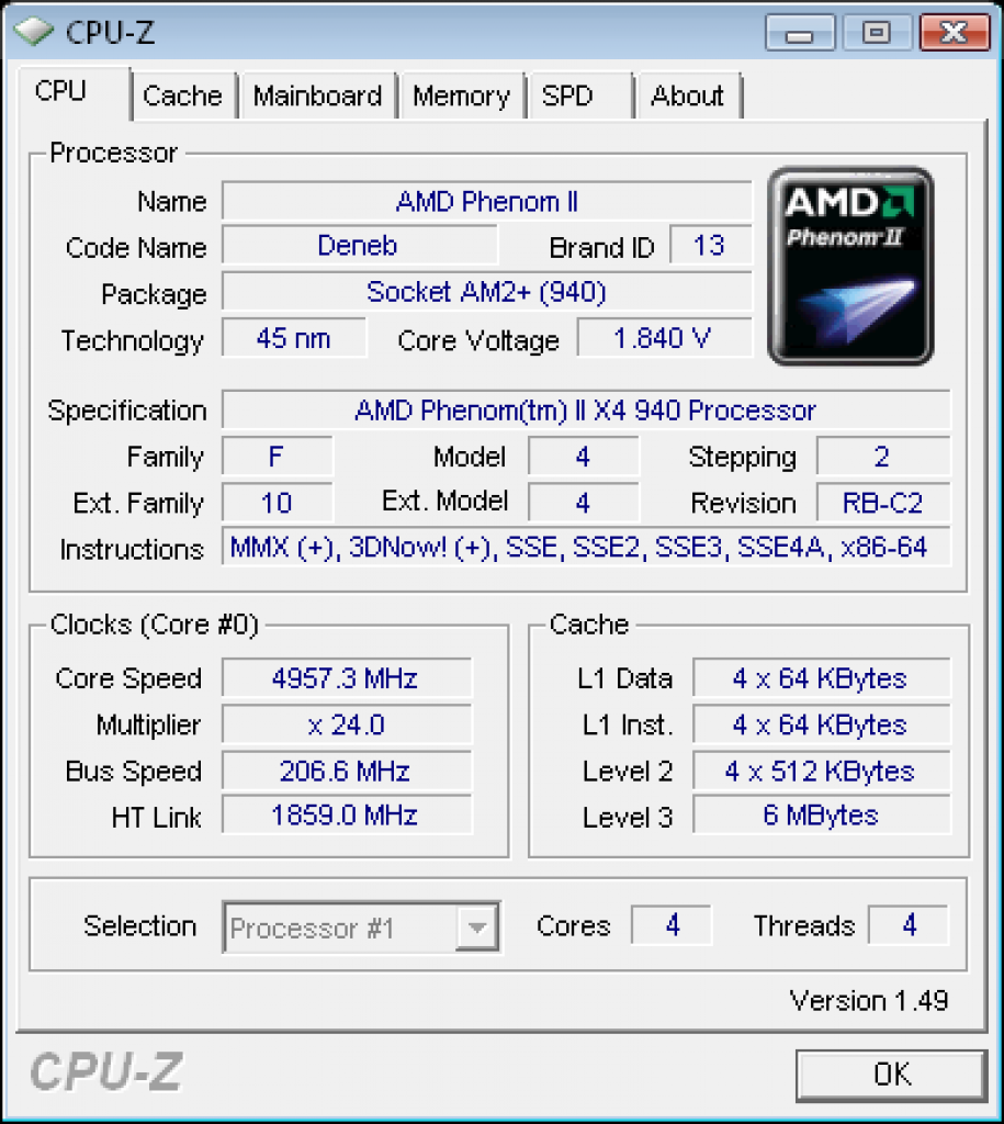 [16/12/2008] Phenom II auf 4.957 GHz