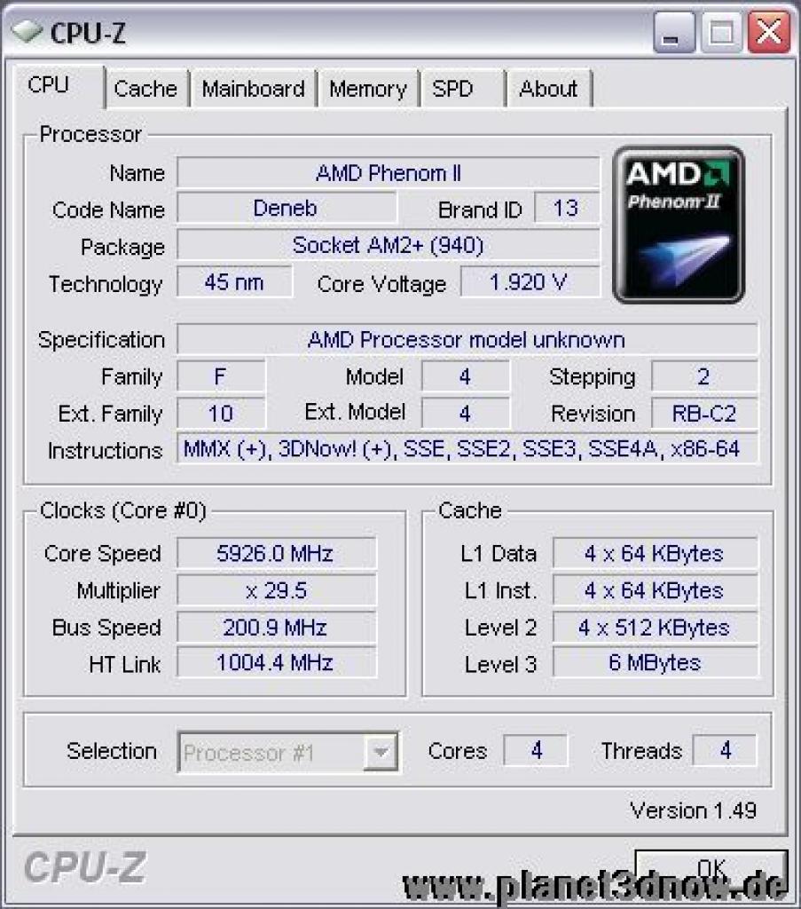 [23/12/2008] Der Phenom II mit über 5,9 GHz