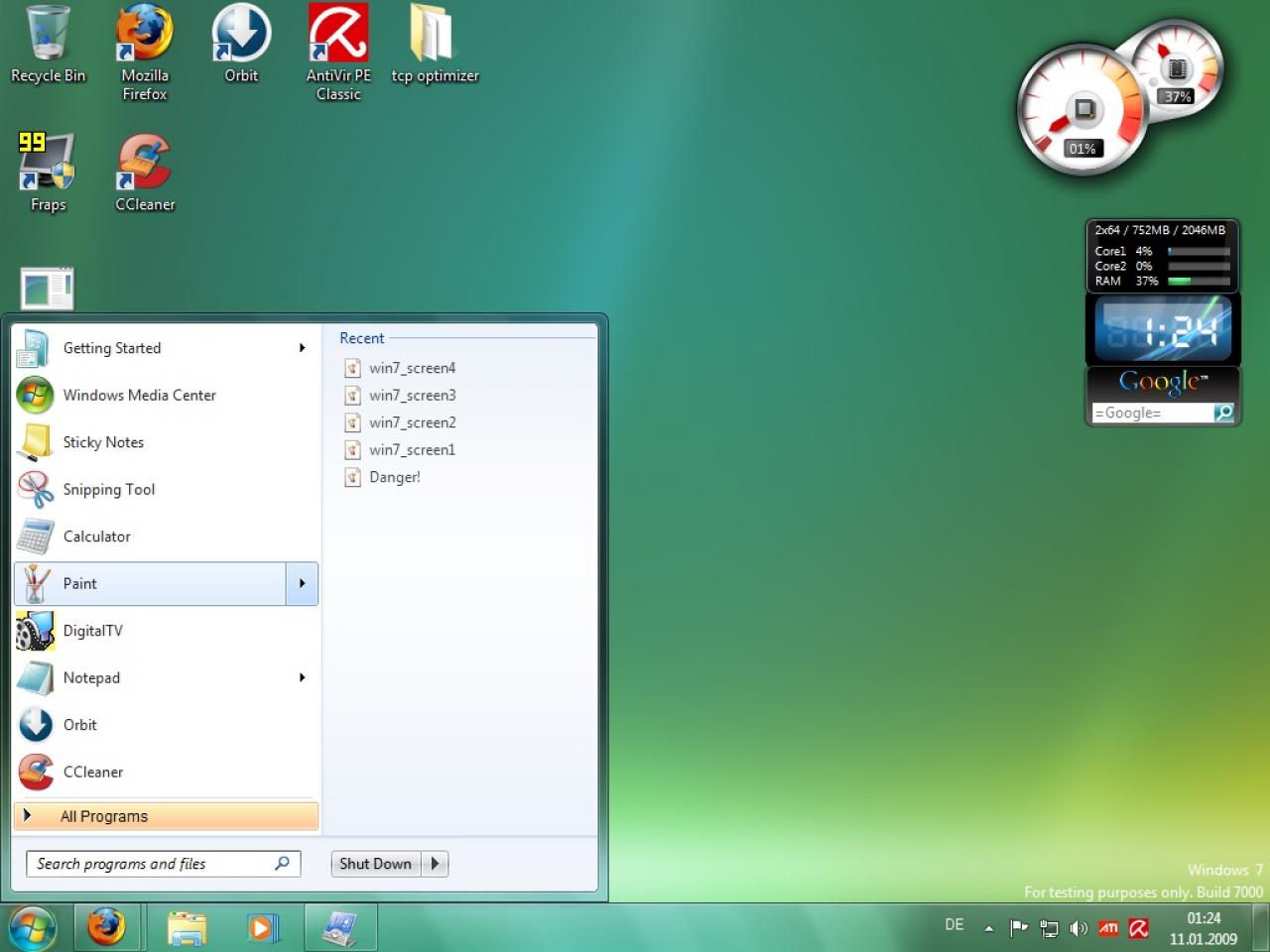 [11/01/2009] Windows 7 Beta 1: Erste Bilder (23)