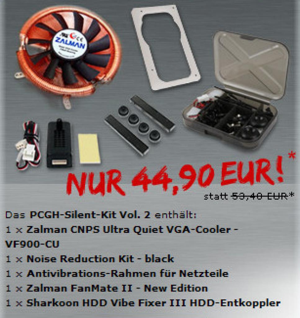 [08/01/2009] Das PCGH Silent-Kit Vol. 2 ist ab sofort bei Caseking verfügbar.