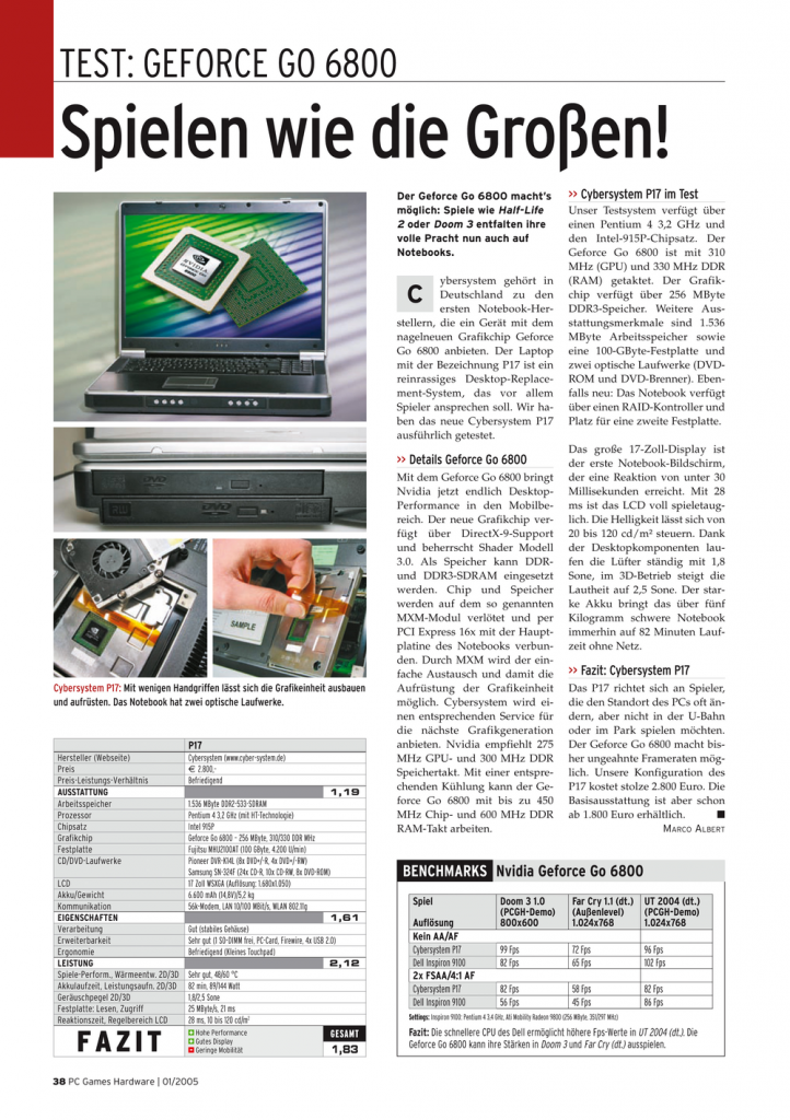 [15/01/2009] PCGH 1/2005 Seite (38)