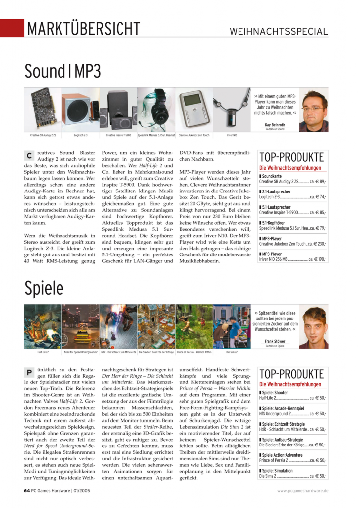 [15/01/2009] PCGH 1/2005 Seite (64)