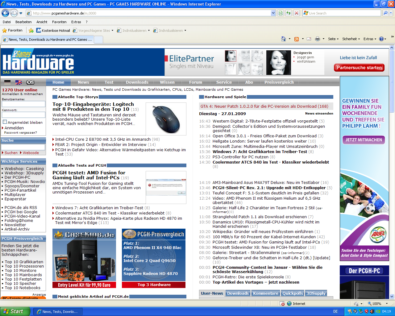 [28/01/2009] IE 8 RC 1 im PCGH-Test (1)