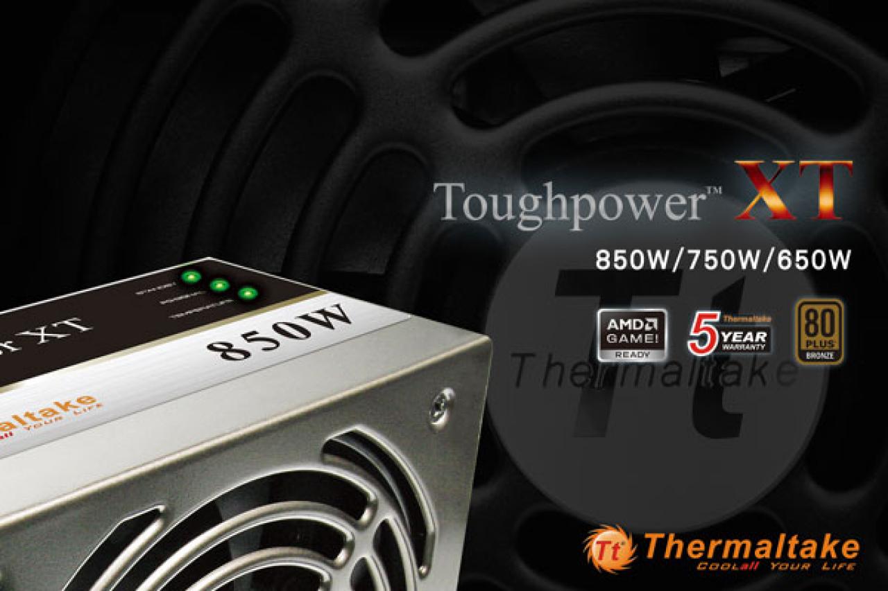 [24/01/2009] Die Modelle der Thoughpower-XT-Reihe kommen mit 650, 750 oder 850 Watt auf den Markt und verfügen über S.P.T.-Indicator-LEDs.