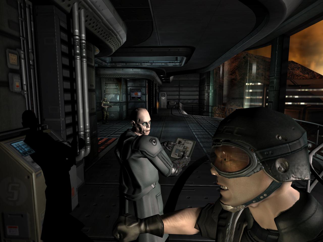 [05/01/2009] Doom 3: Nicht nur die Helme und Glasfronten spiegeln, auch Spiegel an sich reflektieren das Licht.