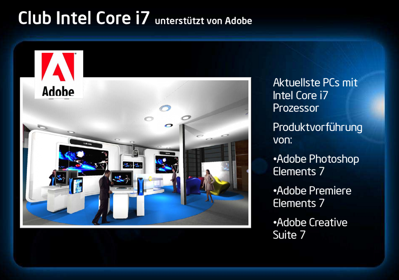 [16/01/2009] Intel Cebit Preview: Adobe optimiert seine Produkte für Core i7