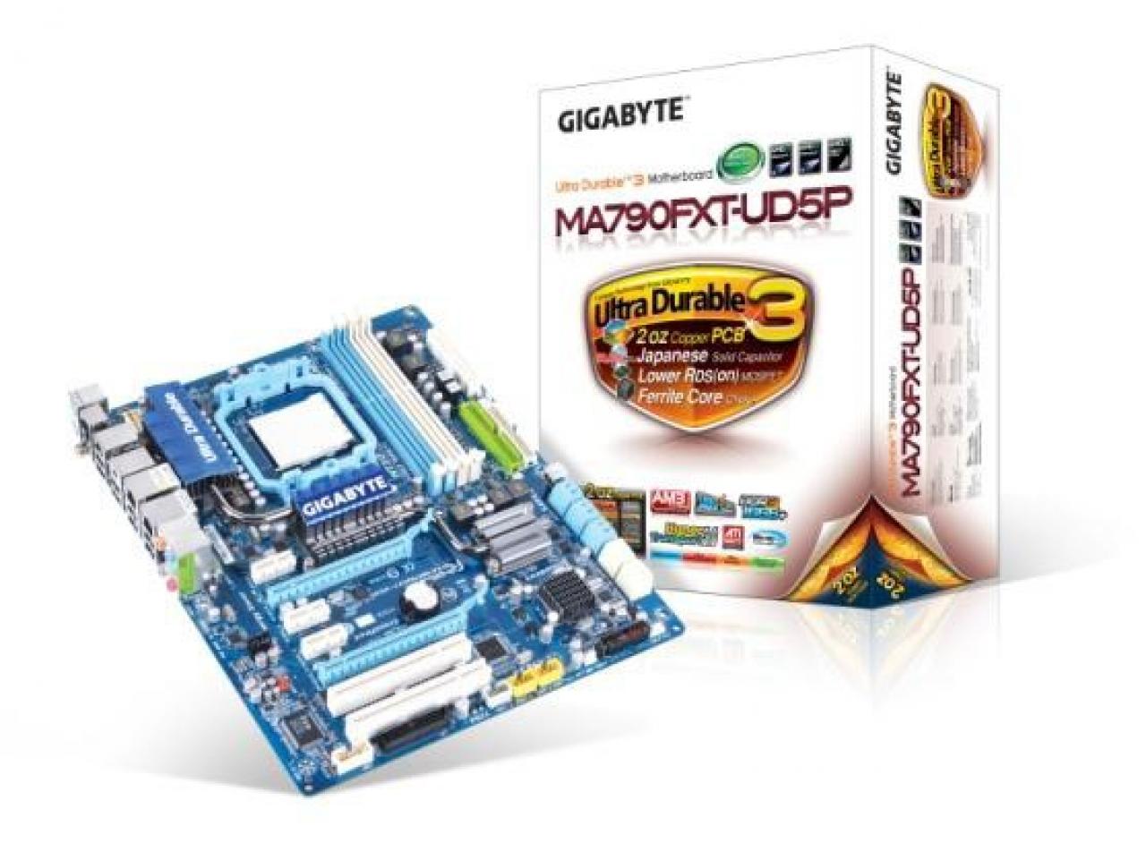 [22/01/2009] Gigabyte MA790FXT-UD5P: Sockel AM3 für Phenom II und DDR3-Bänke