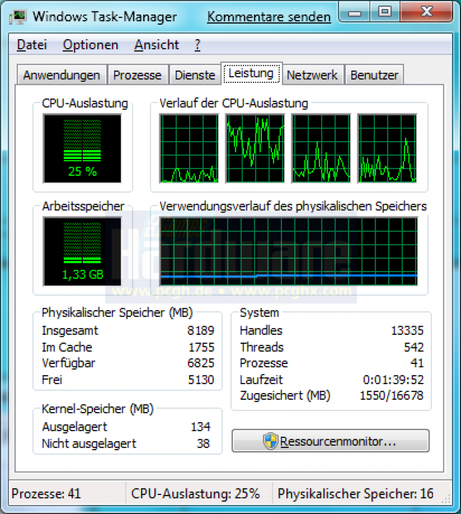[10/01/2009] Windows 7 nutzt nicht mehr den gesamten freien Speicher als Cache.