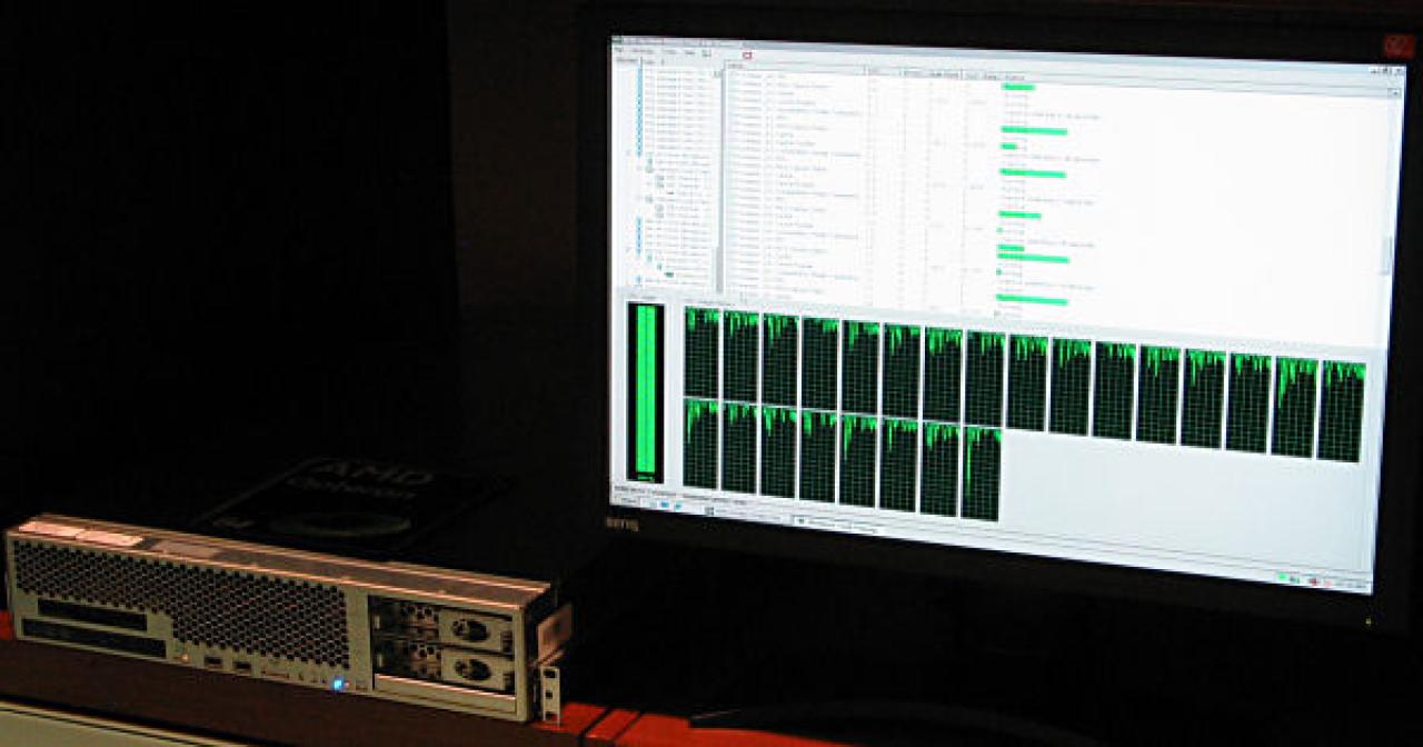 [21/02/2009] 24 Rechenkerne im Windows-Server-2008-Task-Manager.