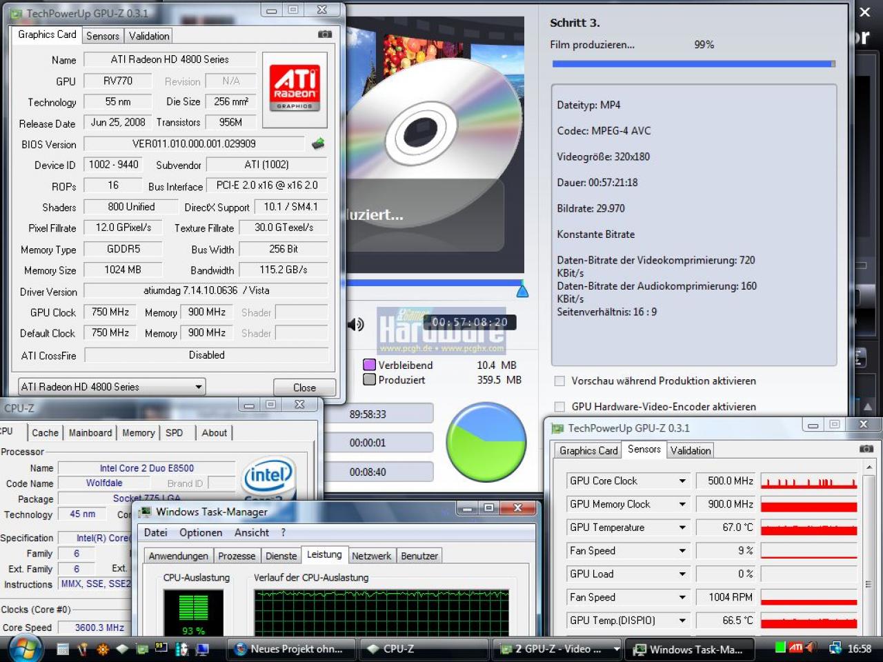 [15/02/2009] Grafikkarte beschleunigt Videoschnitt - CUDA und Ati-Stream sei dank. Core 2 Duo E8500 @3,8 GHz Ipod (HQ) 