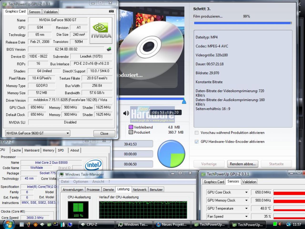 [15/02/2009] Grafikkarte beschleunigt Videoschnitt - CUDA und Ati-Stream sei dank. GF9600GT Ipod (HQ)