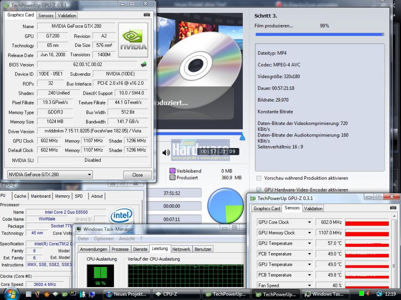 [15/02/2009] Grafikkarte beschleunigt Videoschnitt - CUDA und Ati-Stream sei dank. GF GTX 280 Ipod (HQ) 