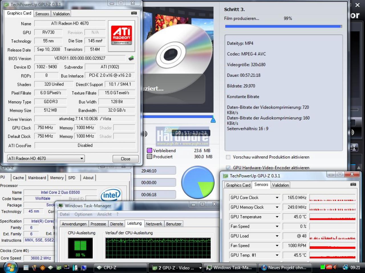 [15/02/2009] Grafikkarte beschleunigt Videoschnitt - CUDA und Ati-Stream sei dank. Radeon HD 4670 Ipod (HQ) 