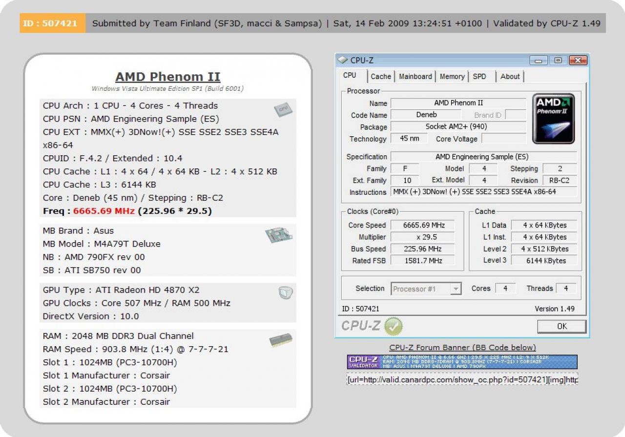 [14/02/2009] CPU-Z: 6.665,69 MHz