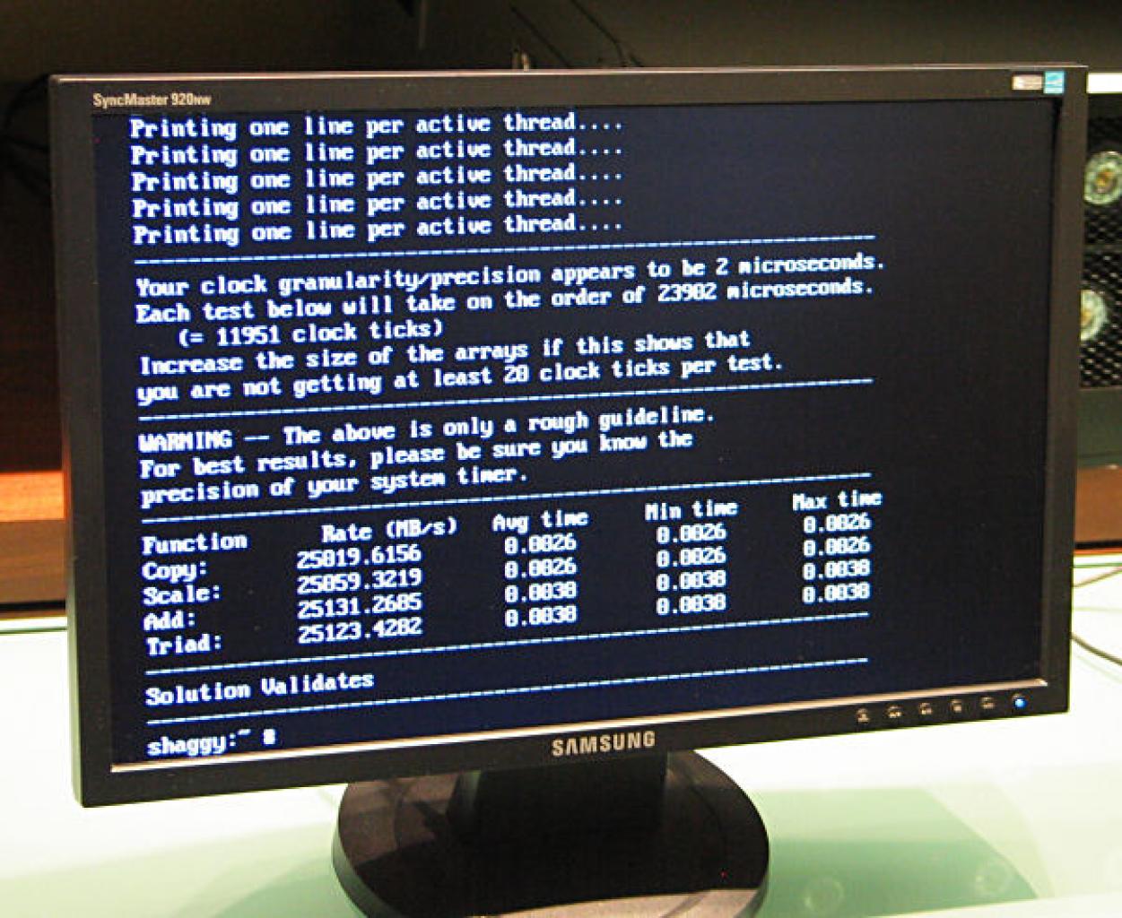 [21/02/2009] Benchmark-Ergebnis des Shanghai-Systems.