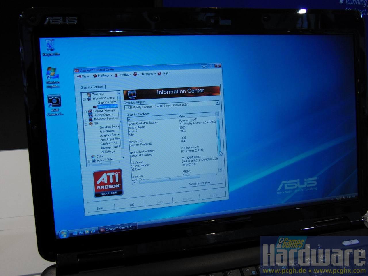 [04/03/2009] Asus K50AB: Im Treiber wird eine Mobility HD 4500 angezeigt.