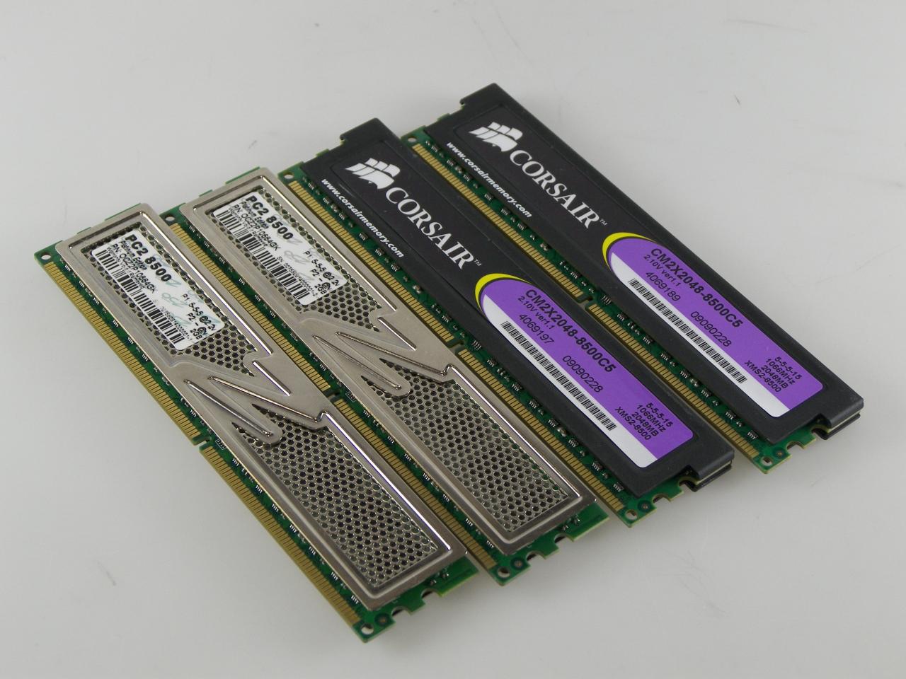 [24/03/2009] Wettkamp der Spar-Speicher: OCZ OCZ2P10664GK gegen Corsair TWIN2X-4096-8500C5