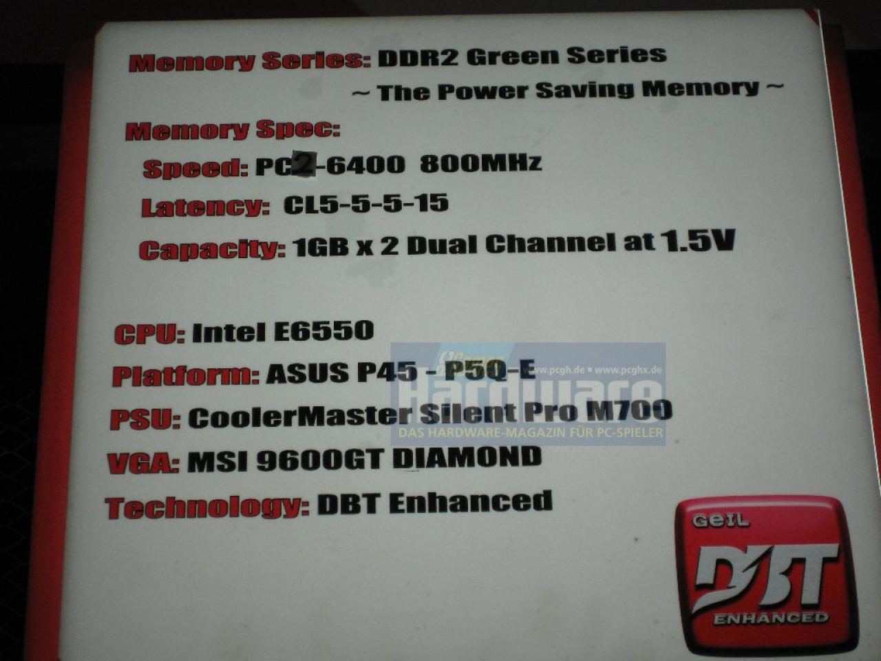 [04/03/2009] GEIL: 2 x 1.024 MiByte DDR2-800, 5-5-5-15 mit 1,5 Volt (1)