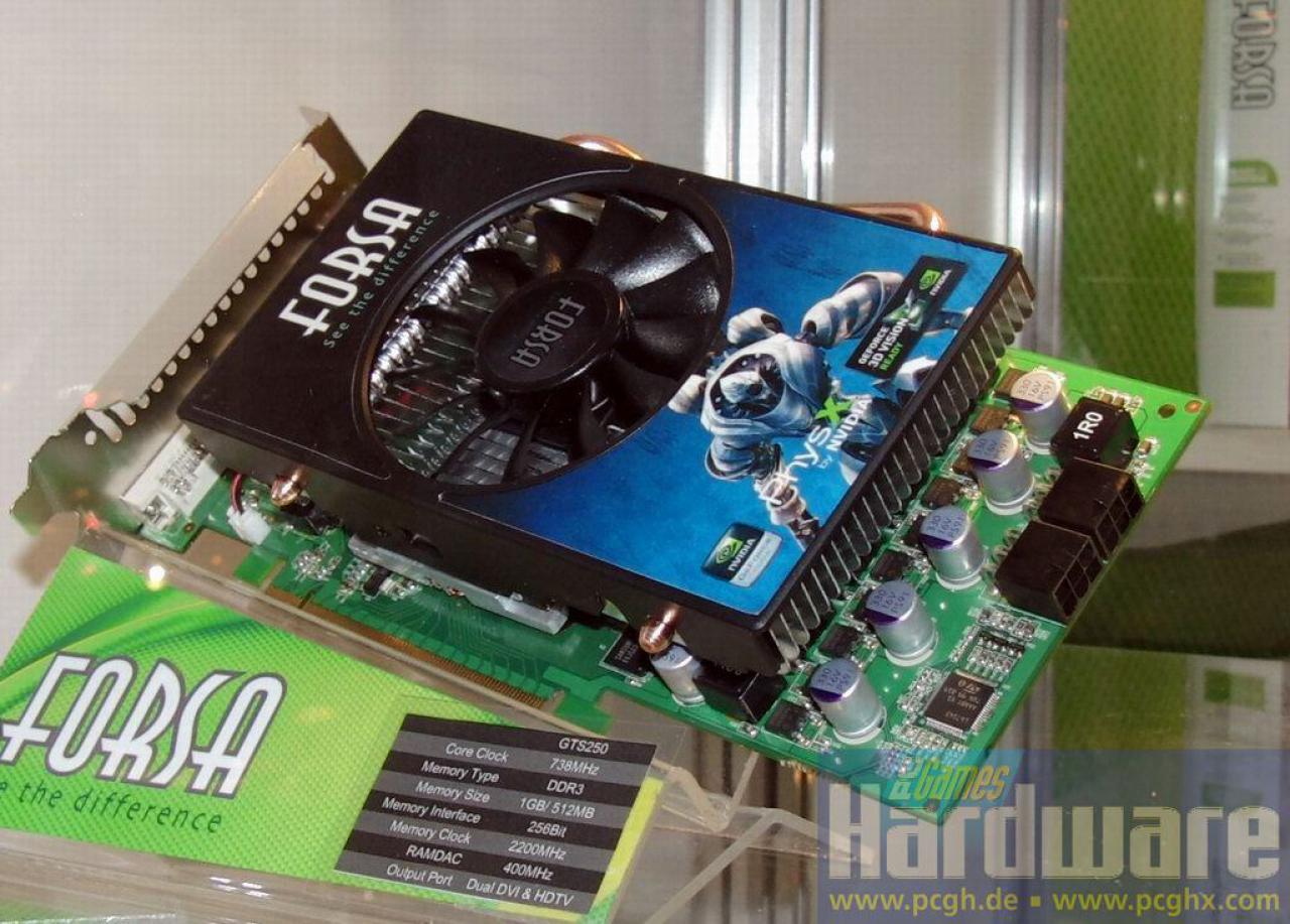 [07/03/2009] Cebit 2009: Die schönsten Grafikkarten der Messe (10)- Geforce-GTS-250-Forsa