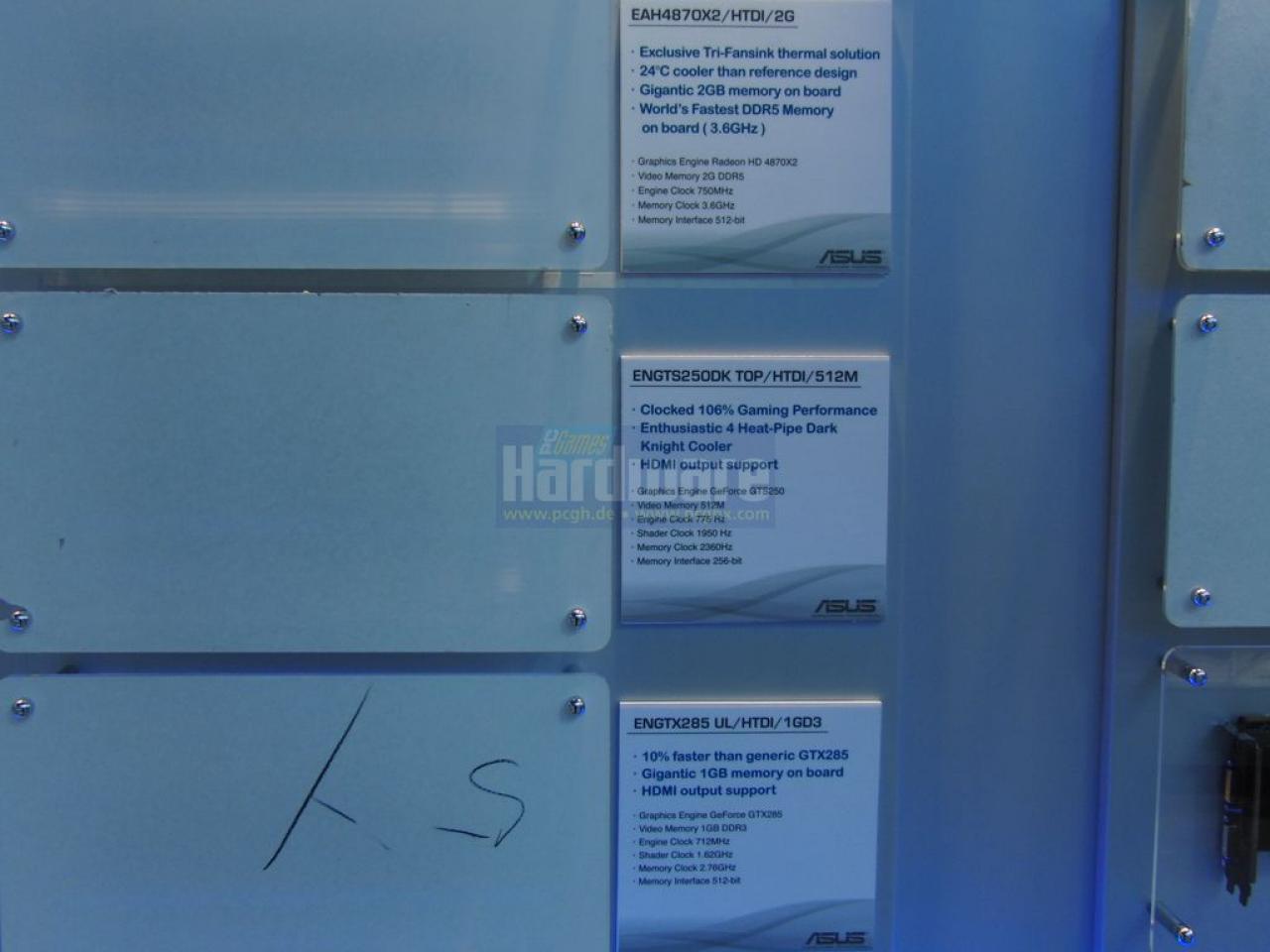 [01/03/2009] Asus Geforce GTS 250 Dark Knight auf der Cebit - bisher noch hinter Aufklebern verborgen