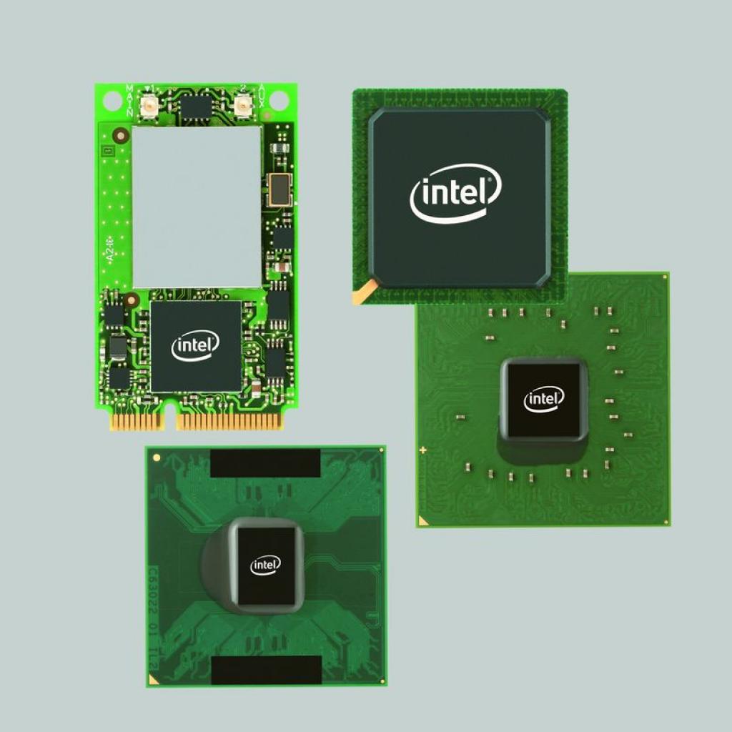 [11/03/2009] Unter dem Namen Centrino verkaufte Intel sehr erfolgreich ein Paket aus Pentium M (unten links), Chipsatz und WLAN-Controller. Heute aktuell ist Centrino 2.