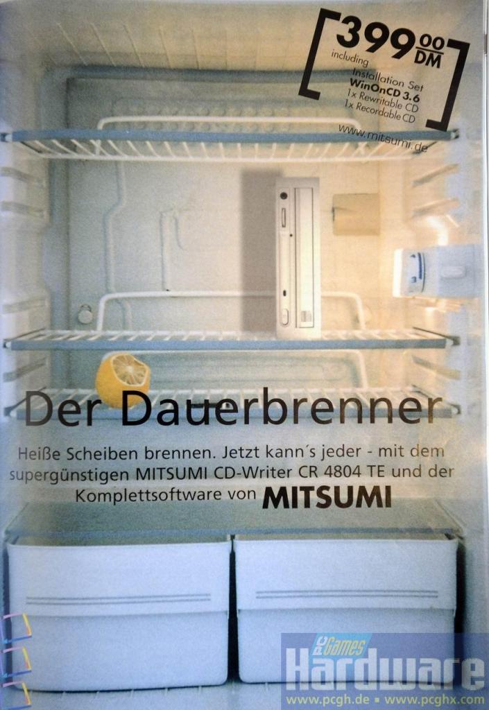 [18/03/2009] Kultige IT-Werbung: Ein Brenner im Kühlschrank? Harhar.