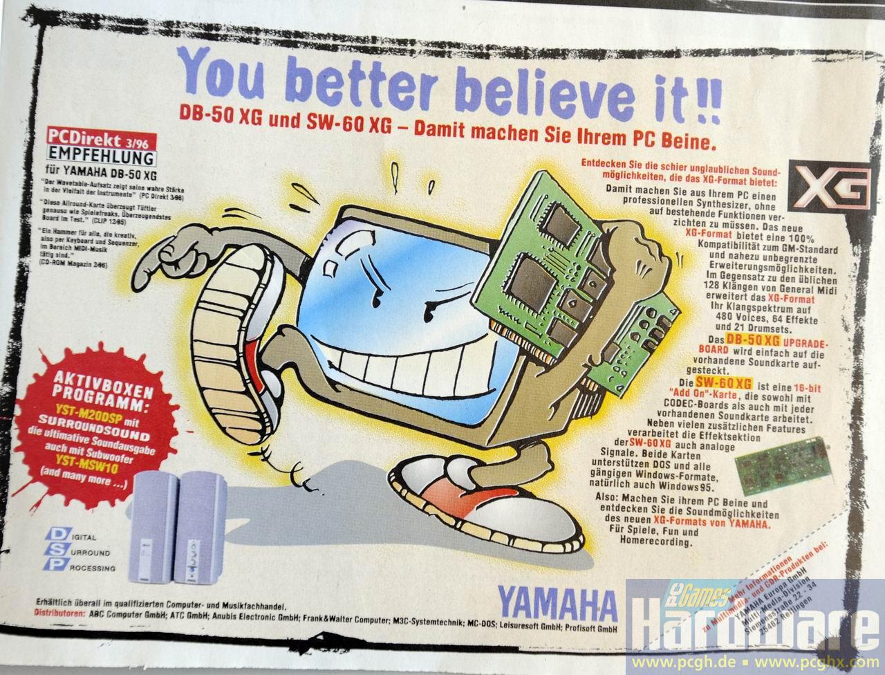 [18/03/2009] Kultige IT-Werbung: Ein Fall für die Nostalgieabteilung: Yamaha mit eigenen PC-Soundkarten.