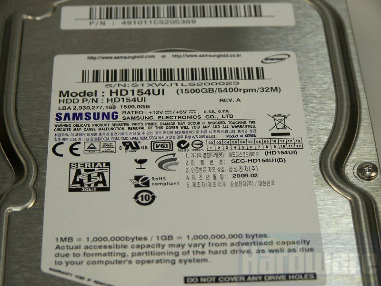 [26/03/2009] Samsung Ecogreen F2 HD154UI (1,5 TB)