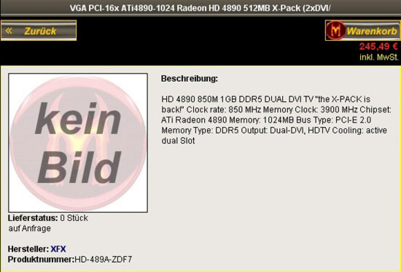 [23/03/2009] Radeon HD 4890 von XFX