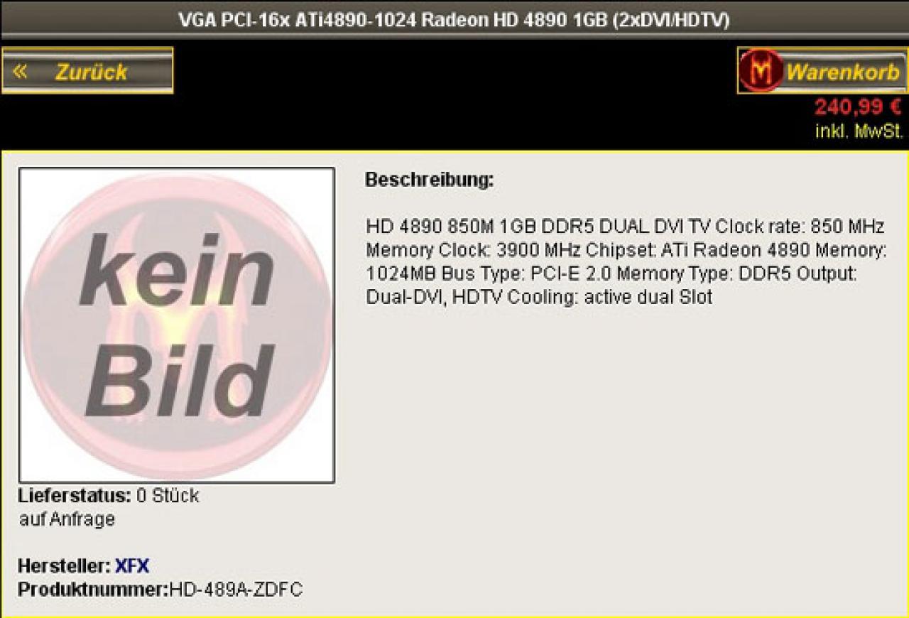 [23/03/2009] Radeon HD 4890 von XFX