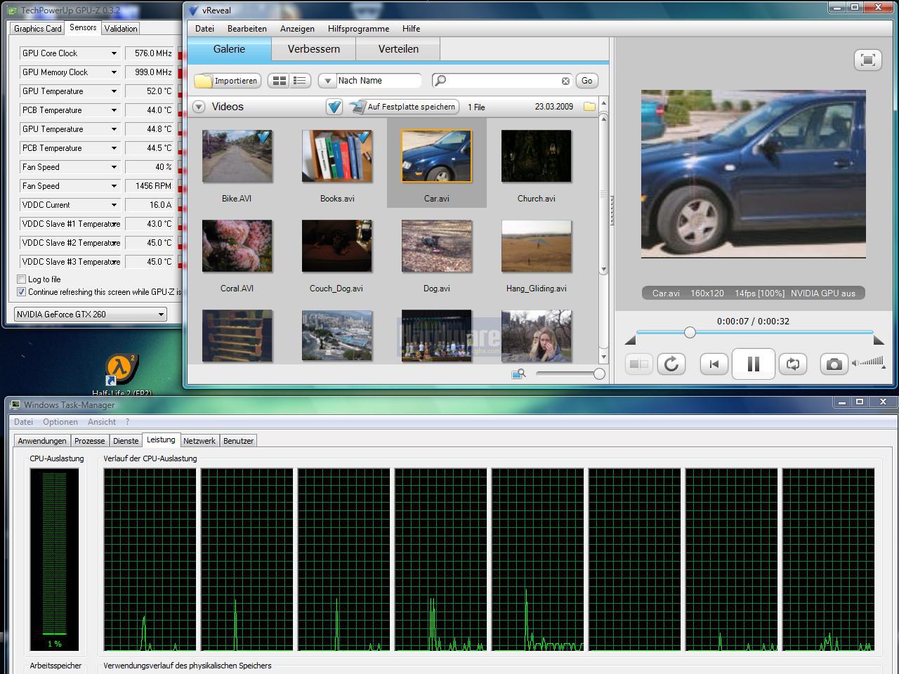 [23/03/2009] vReveal von MotionDSP: Verbesserung der Bildqualität von Videos - optional mithilfe CUDAs und der GPU um ein Vielfaches beschleunigt. (2)