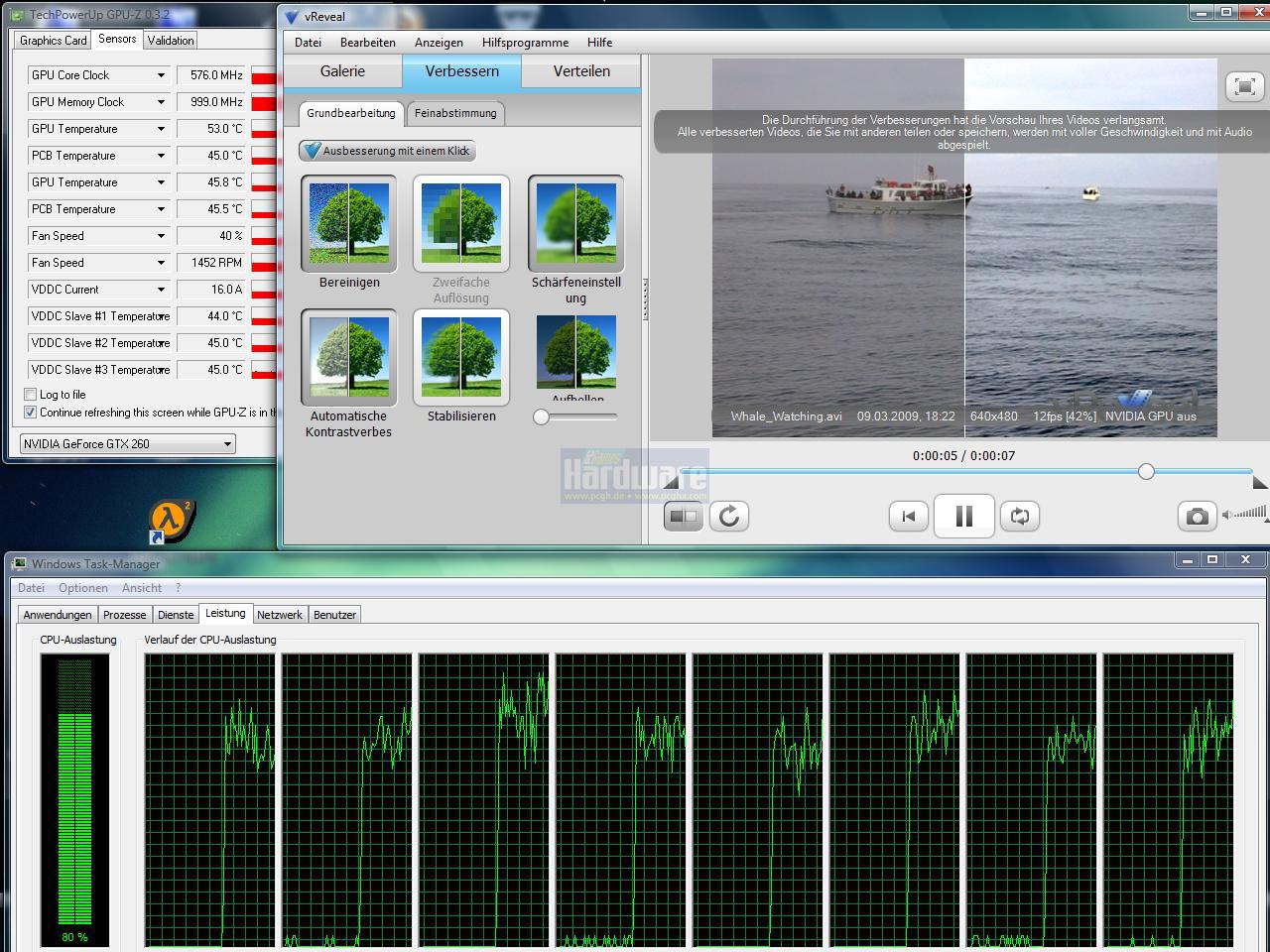[23/03/2009] vReveal von MotionDSP: Verbesserung der Bildqualität von Videos - optional mithilfe CUDAs und der GPU um ein Vielfaches beschleunigt. (7)