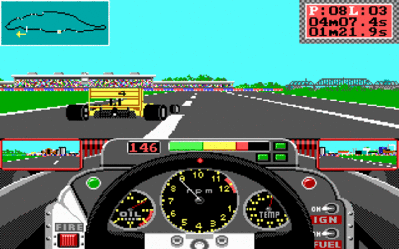 [28/04/2009] Grand Prix Circuit, 1988: Die Grafik basiert auf Sprites. Spaß hat es auch gemacht, damals - als man glaubte, das da sieht gut aus. Vom Sound reden wir jetzt nicht.