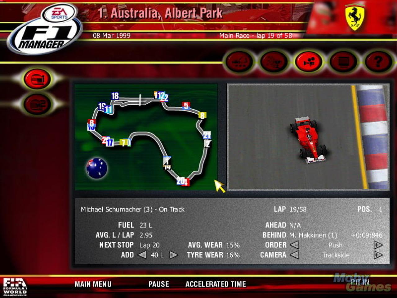 [28/04/2009] F1 Manager, 2000: Neben dem Rennspiel bietet EA auch einen Titel für Strategen. 