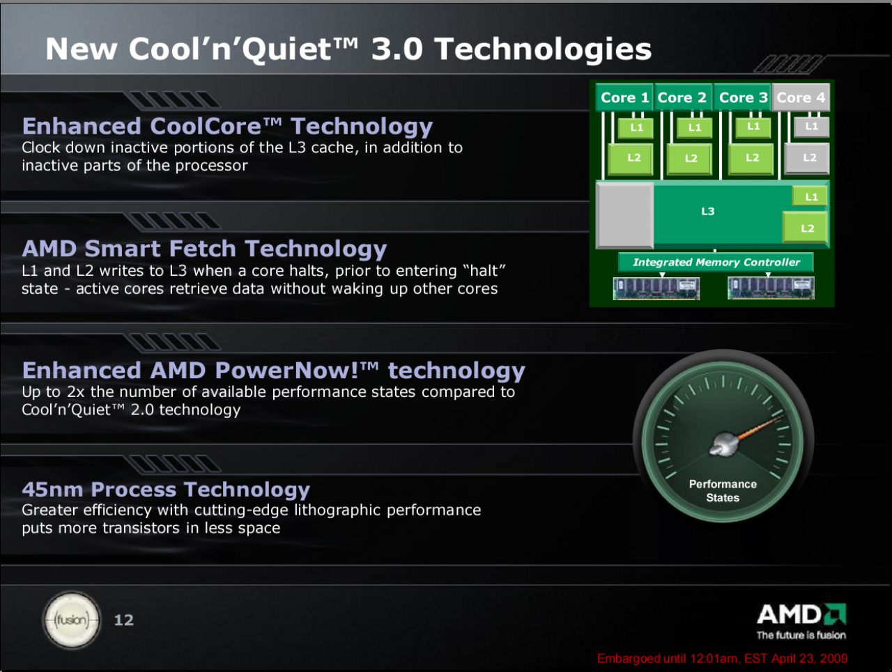 [23/04/2009] AMD: Phenom II X4 955: Cool'n'Quiet 3.0