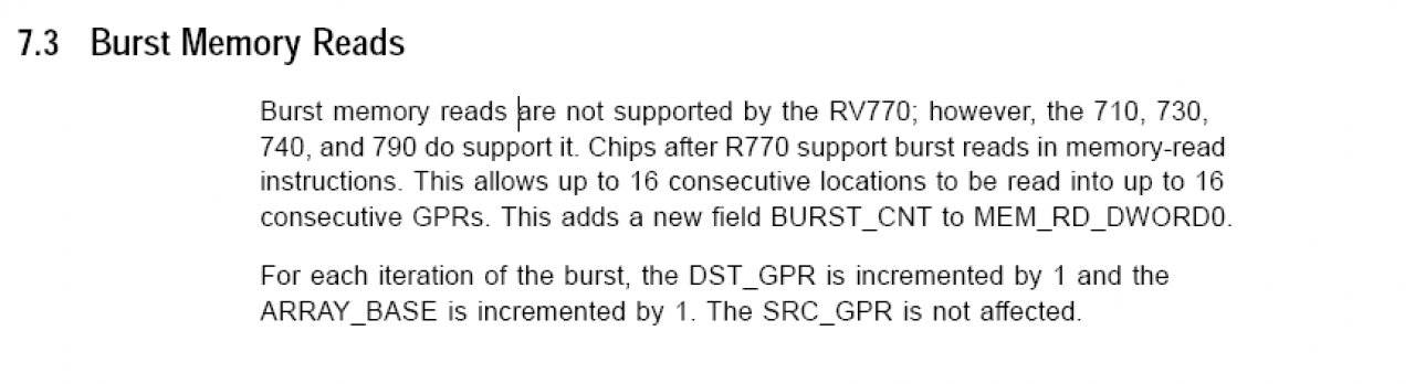 [01/04/2009] Burst Memory Reads: Nicht im RV790 enthalten
