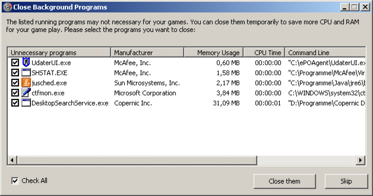 [17/04/2009] Game Booster (2)