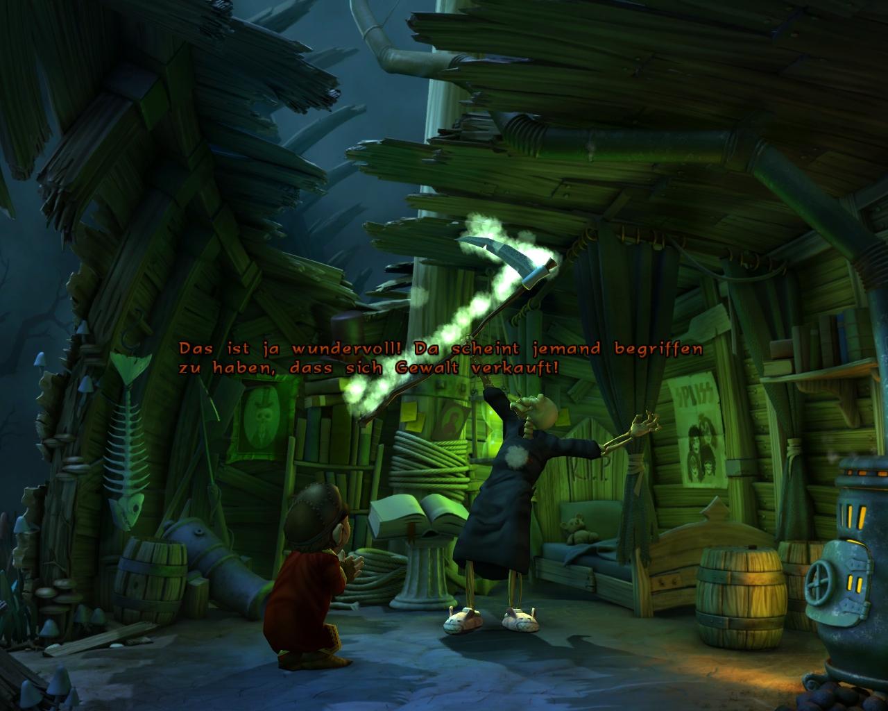[07/04/2009] 2008 - The Book of Unwritten Tales: Hätten Sie es gedacht? Das ist OpenGL-Grafik und übrigens eines der besten Spiele des Jahrgangs.