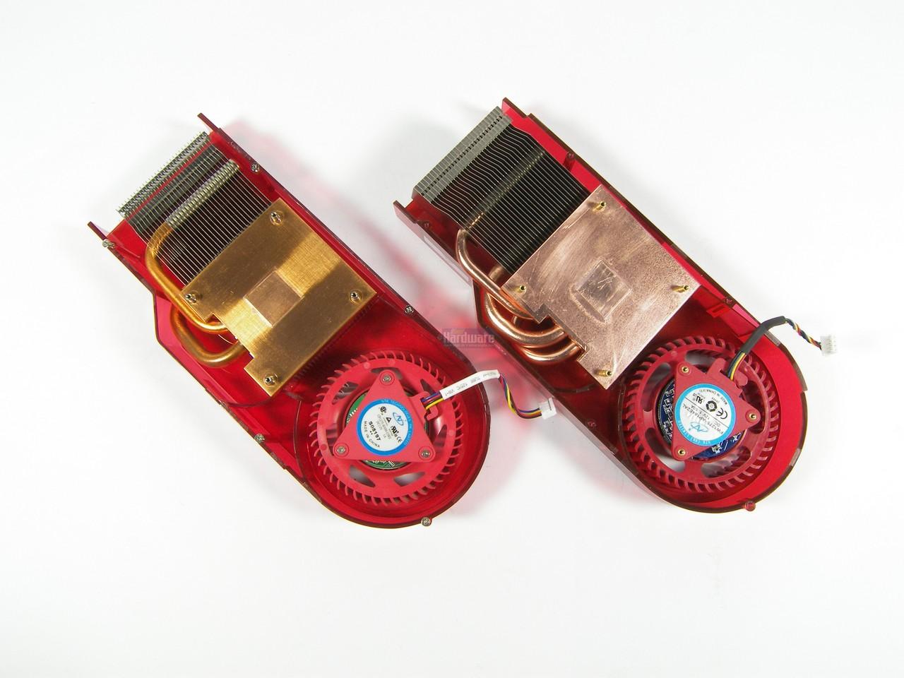 [04/04/2009] Links: Der Kühler der HD 4870. Rechts: Der Kühler der HD 4890.