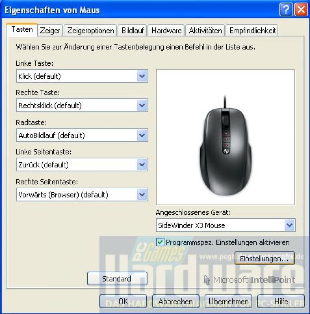 [09/04/2009] Microsoft Sidewinder X3: Die Intellipoint Software