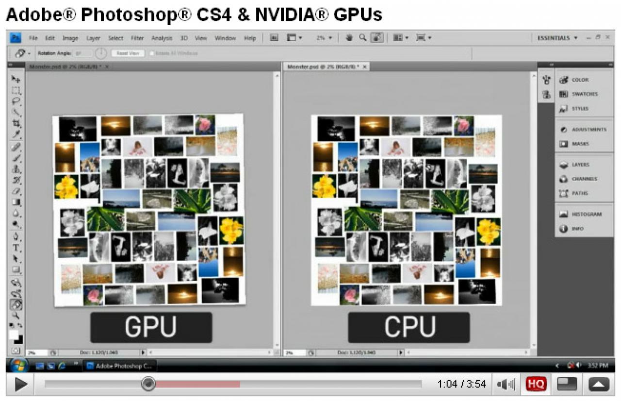 [22/04/2009] Adobe Photoshop CS4: GPU versus CPU