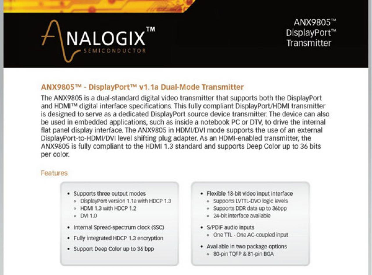 [06/04/2009] Datenblatt Analogix Chip