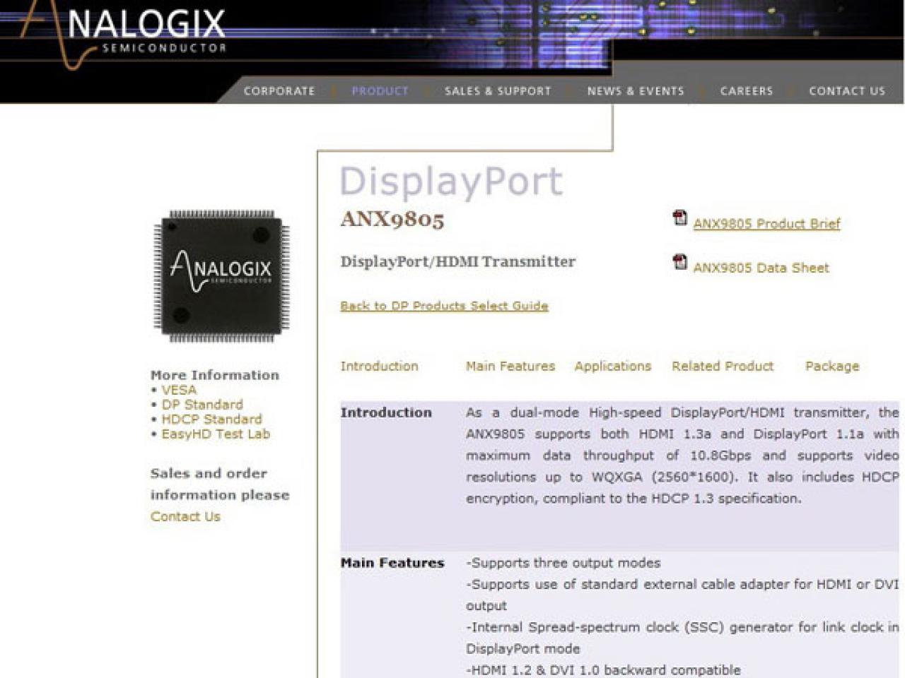 [06/04/2009] Datenblatt Analogix Chip