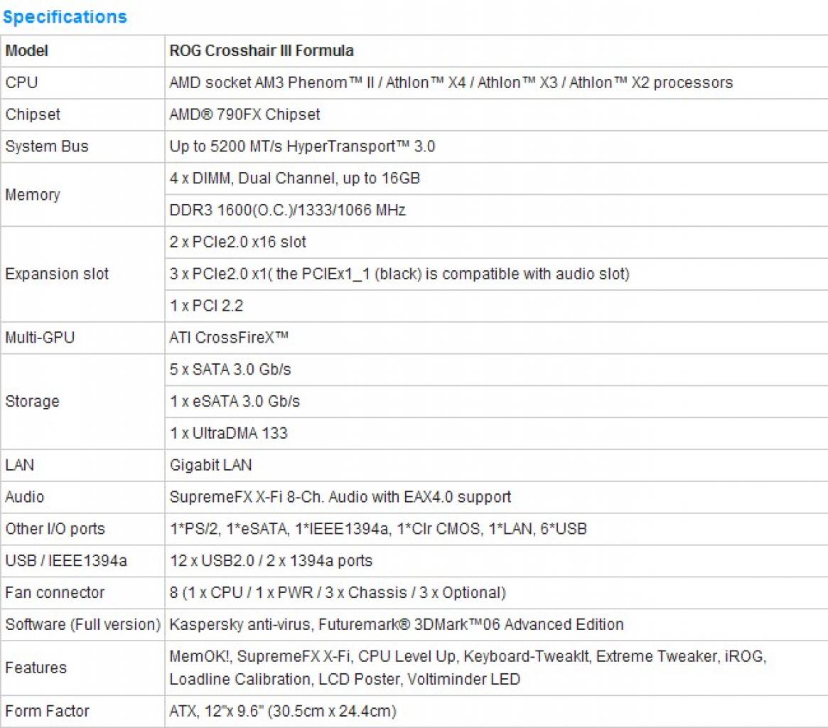 [19/05/2009] Asus Crosshair III Formula (1)