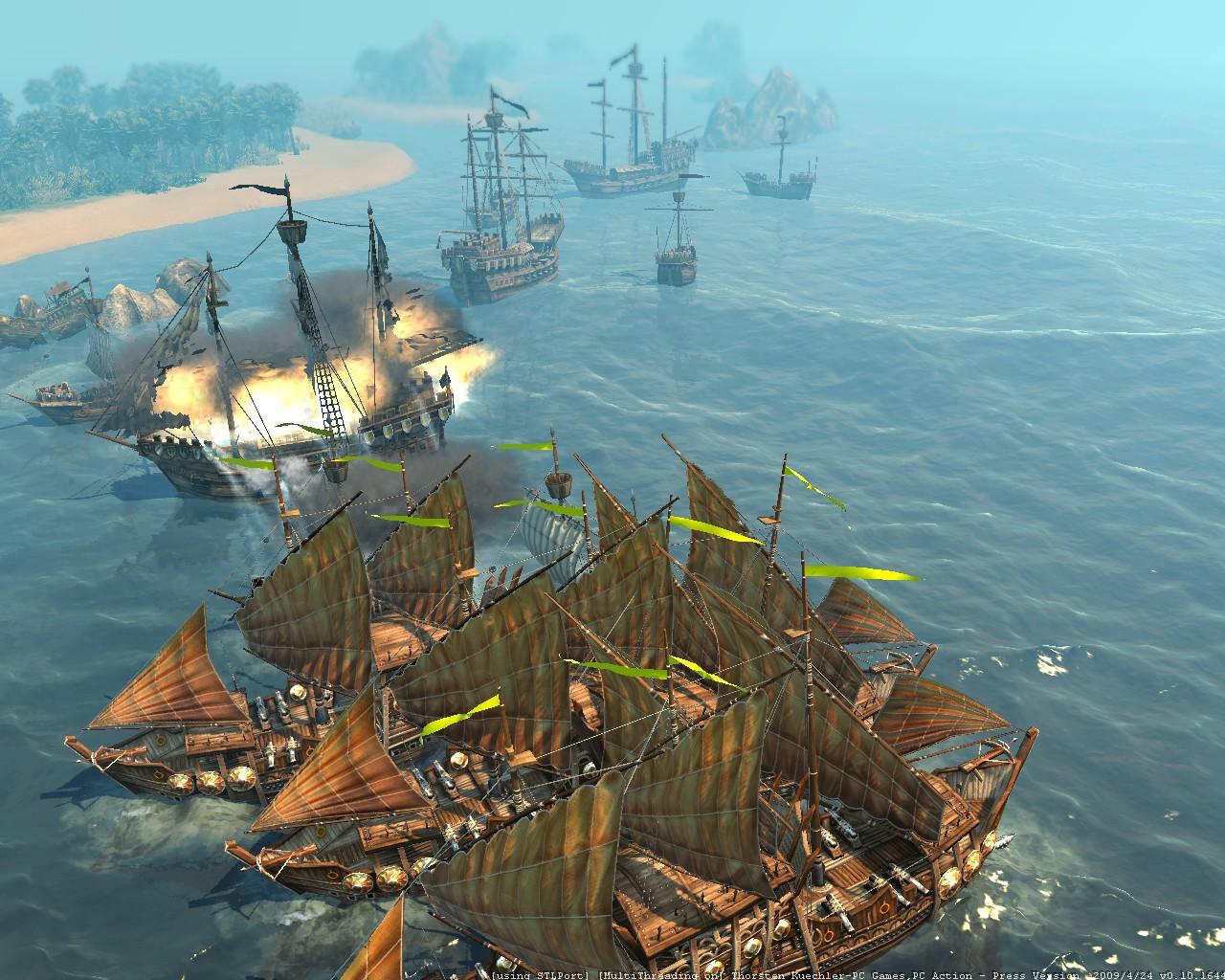 [27/05/2009] 2009: Anno 1404; Eigene Engine - Das Wasser in Anno 1404 ist das schönste, dass man aktuell bestaunen kann. Bewegung, Lichtbrechung, Effekte - noch nie war Wasser näher am Fotorealismus.
