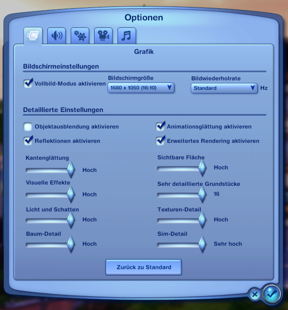 [28/05/2009] Die Sims 3: Einstellungen maximale Details