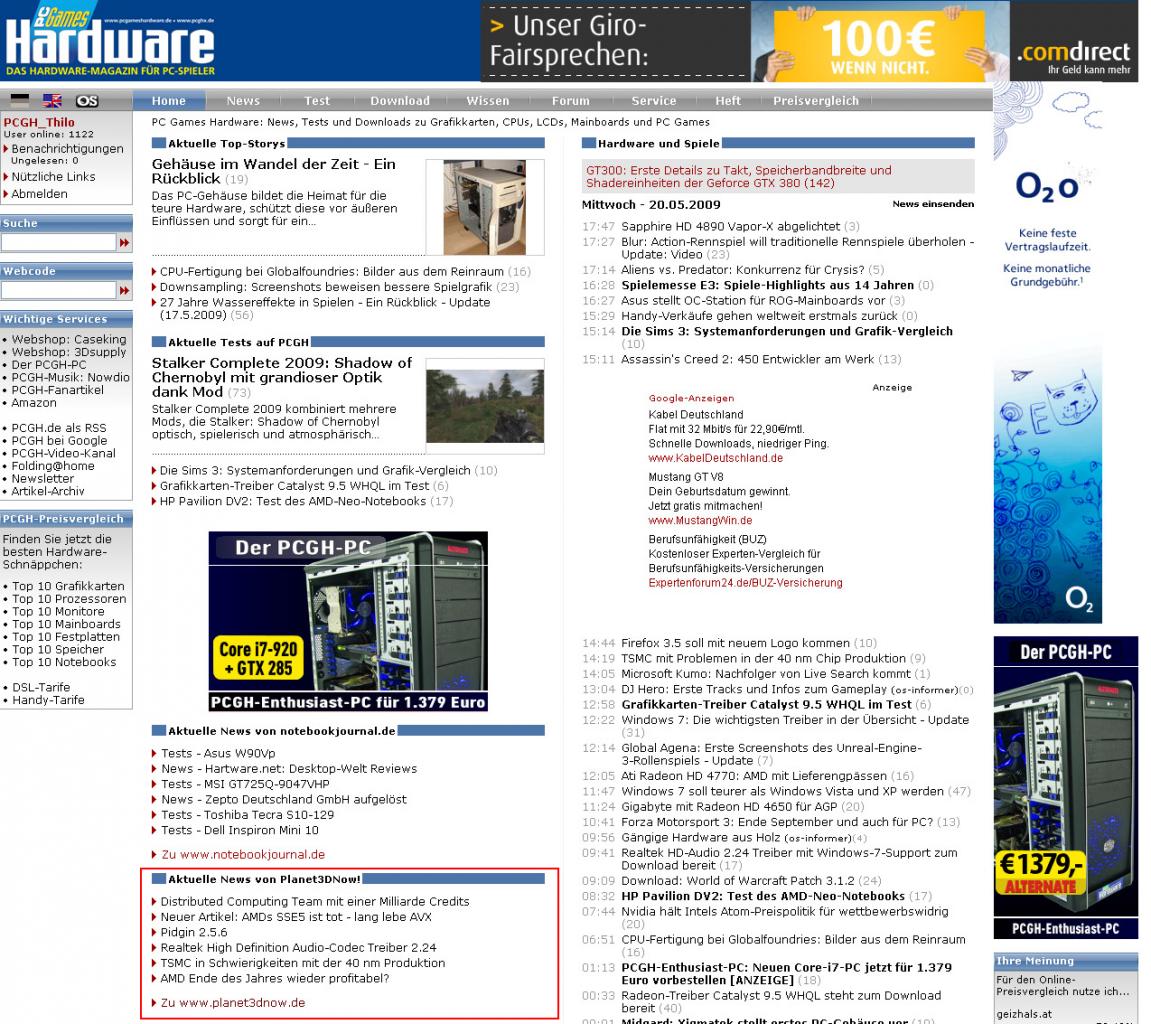 [20/05/2009] Planet3DNow: Neuer Feed-Partner von PCGH