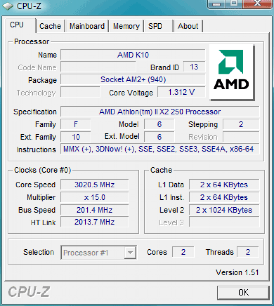 [22/05/2009] CPU-Z-Shot Athlon II X2 250