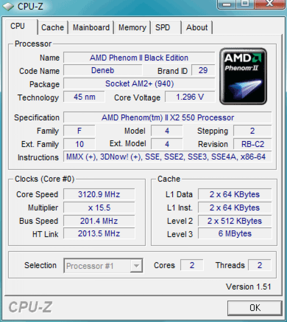 [22/05/2009] CPU-Z-Shot Phenom II X2 550