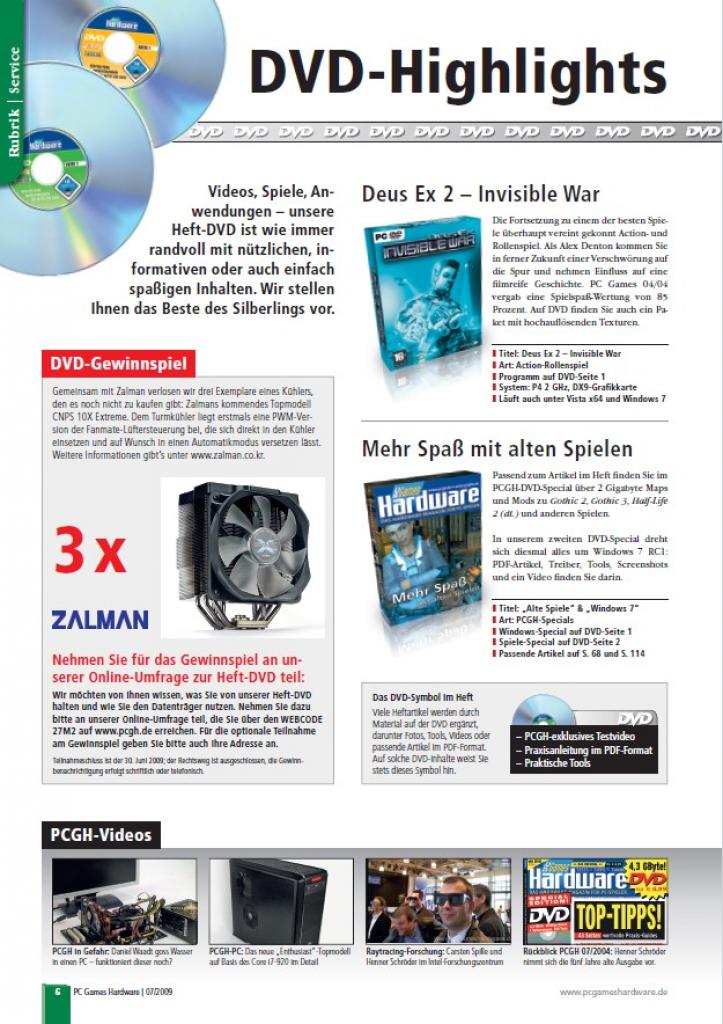 [03/06/2009] PC Games Hardware, Heftausgabe 07/2009, DVD-Inhalt